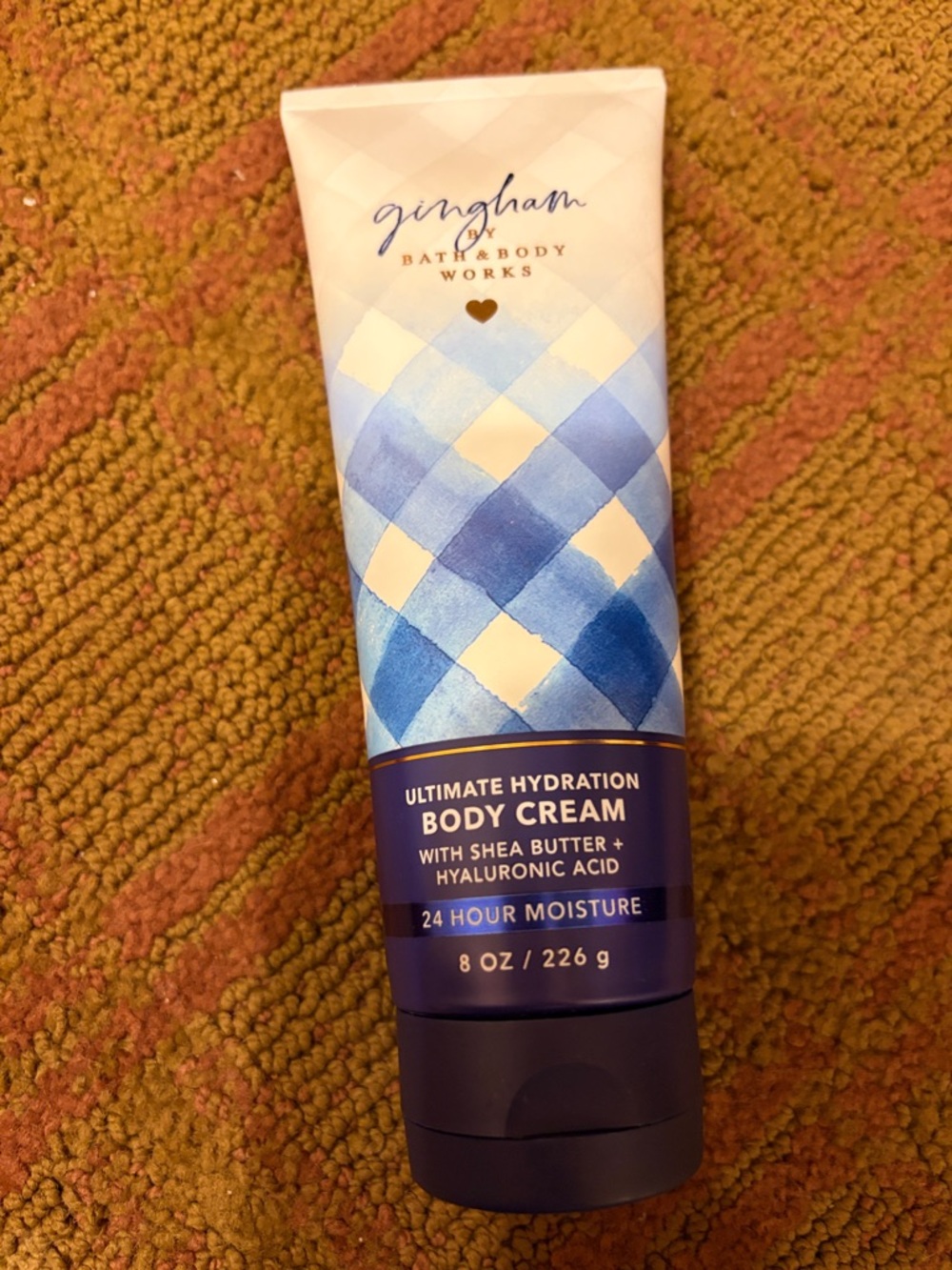 Bath & Body Works Gingham Body Cream - Blue & White